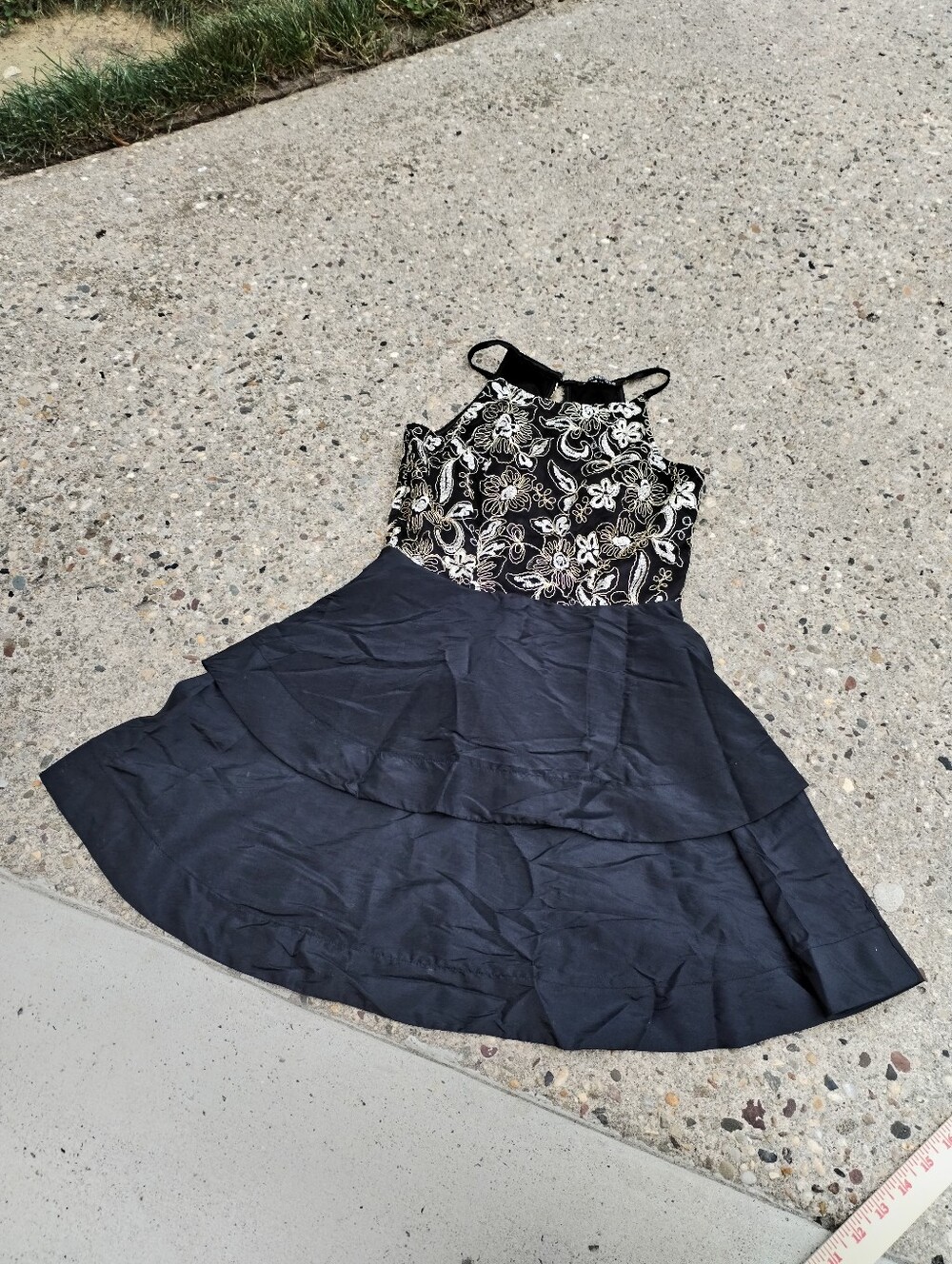 Black and gold Fit and Flare Cocktail Dress size 12